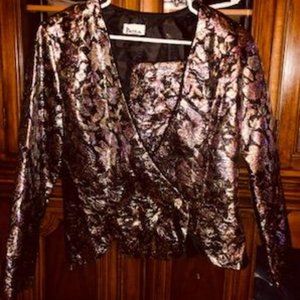 Multi Color Lame Cropped Rocker Jacket